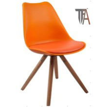 Orange Color with Wood Legs Bar Chairs